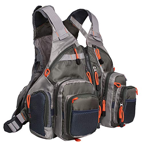 Waxaya Lightweight Fly Fishing Vest with Multi Pockets Adjustable Size Mesh Fishing Backpack for Men and WomenGreen - Image 1
