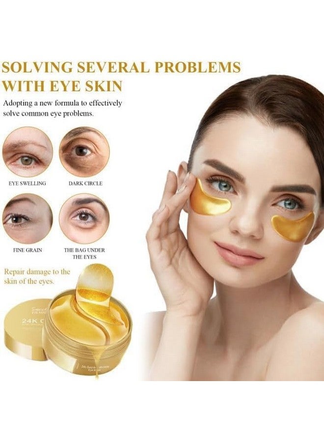 Bindex Eye Patches for Dark Circles with 24k Gold | 60 Pcs Eye Cooling Gel Pads | Hydrogel Patch Mask with Collagen for Relaxing, Reducing Puffiness & Wrinkles - Image 2