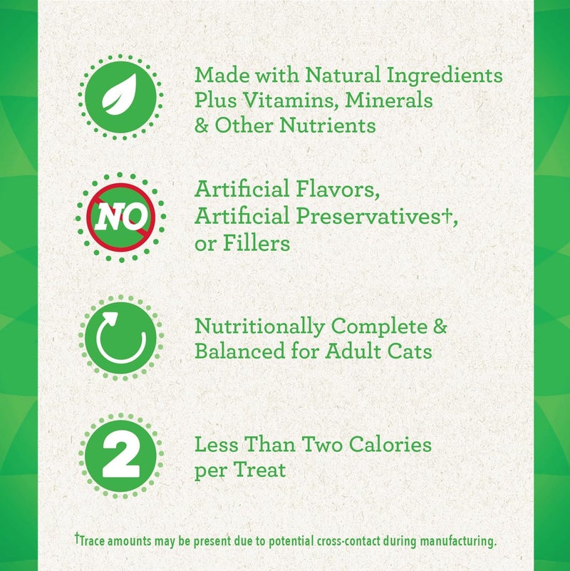 Greenies Feline Smartbites Skin & Fur Crunchy and Soft Cat Treats, Salmon Flavor, 2.1 oz. Pack - Image 2