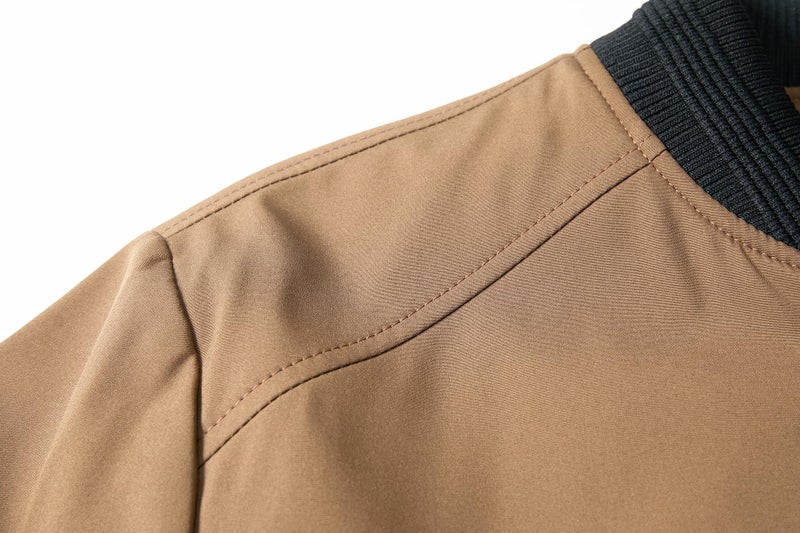 URBANFIND Men's Slim Fit Lightweight Sportswear Jacket Casual Bomber Jacket US M Coffee - Image 4