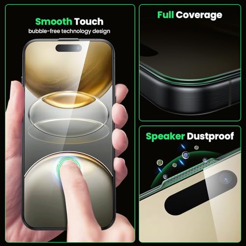 WSKEN for iPhone 16 Pro/iPhone 17 Privacy Screen Protector - [Auto Dust-Remove] 24 Degree Anti Spy 3D Full Coverage Shatterproof Tempered Glass with Zero Bubble Dust Clean Easy Installing House - Image 5