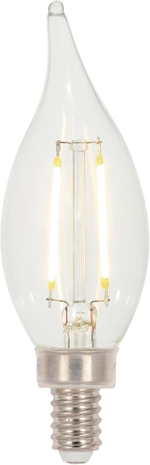 Westinghouse Westinghouse 4517220 33 Watt 40 Watt Equivalent CA11 Dimmable Clear Filament LED Light Bulb Candelabra Base 6 Pack - Image 5