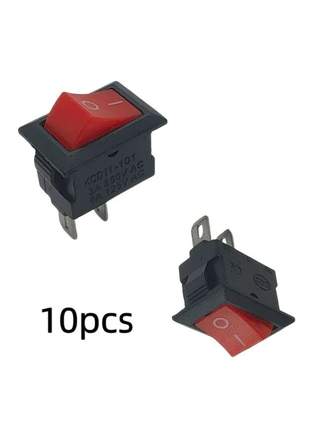 10 قطع من مفتاح التبديل الكهربائي ذي دبوسين وموضعين باللون الأحمر مع أطراف توصيل سريعة - Image 5