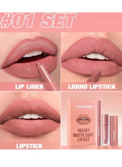 3 in 1 Matte Soft Lip Set Lip Liner Liquid Lip Gloss and Lipstick Combo Set Soft Smooth Natural Lip Contour Set Waterproof and Long Lasting Effect All in One Lip Makeup Gift Set 01 - pzsku/ZB3CA30DC48CB647E2614Z/45/1741253513/8dc87bc4-be9f-420e-a72e-de036167c063