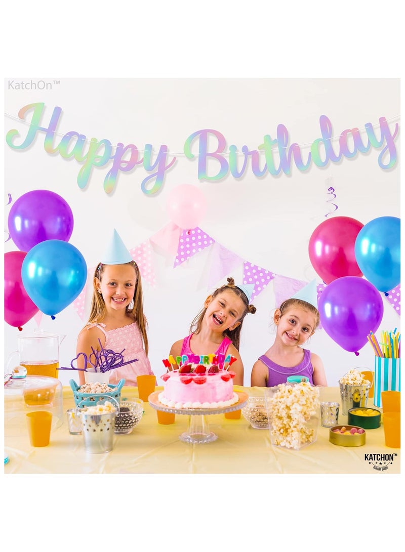 KATCHON Holographic Happy Birthday Banner For Happy Birthday Decorations | Unicorn Birthday Decorations - Image 5