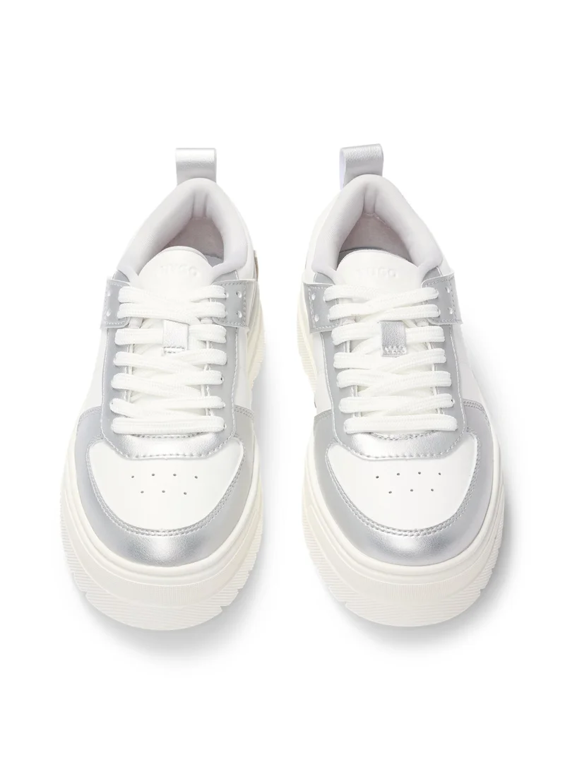 HUGO Platform-sole trainers with metallic panels