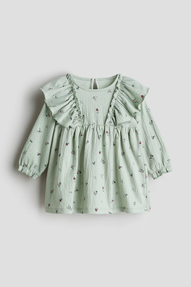 اتش اند ام فستان من القطن المجعد