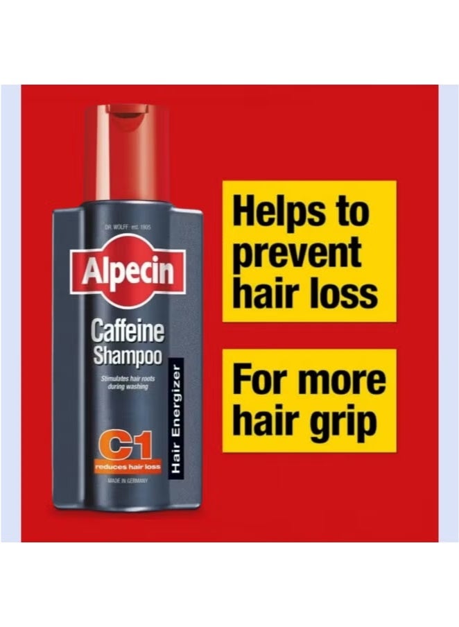 Alpecin 2 bottles of C1 Caffeine Anti-Hair Loss Shampoo 250ml - Strengthens hair roots, revitalizes scalp, reduces hair loss, restores thick, healthy hair - Image 3