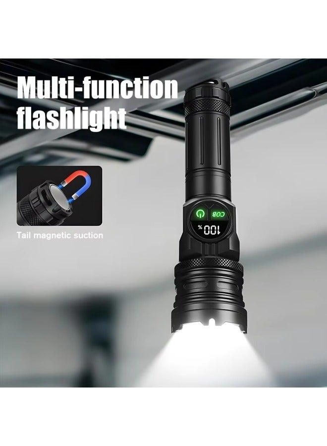 oldlaiben PM10TG Strong Light Flashlight,Power Handheld Flashlight,High Power Spotlight Long Range Led Flashlight,9 Modes With Side Cob Light,Digital Displaytype-C Charging,Zoomable Aluminum Alloy Torch Lantern,Waterproof,For Outdoor, Home, Camping - Image 5