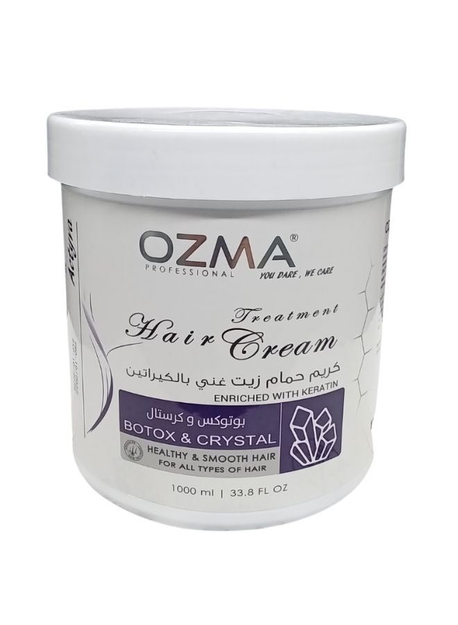 OZMA PROFESSIONAL كريم أوزما أكتيفا بوتوكس آند كريستال المغذي والمرطب لإصلاح الشعر غني بالكيراتين 1000 مل - Image 1