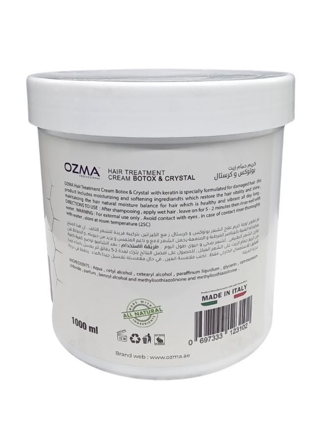 OZMA PROFESSIONAL كريم أوزما أكتيفا بوتوكس آند كريستال المغذي والمرطب لإصلاح الشعر غني بالكيراتين 1000 مل - Image 2