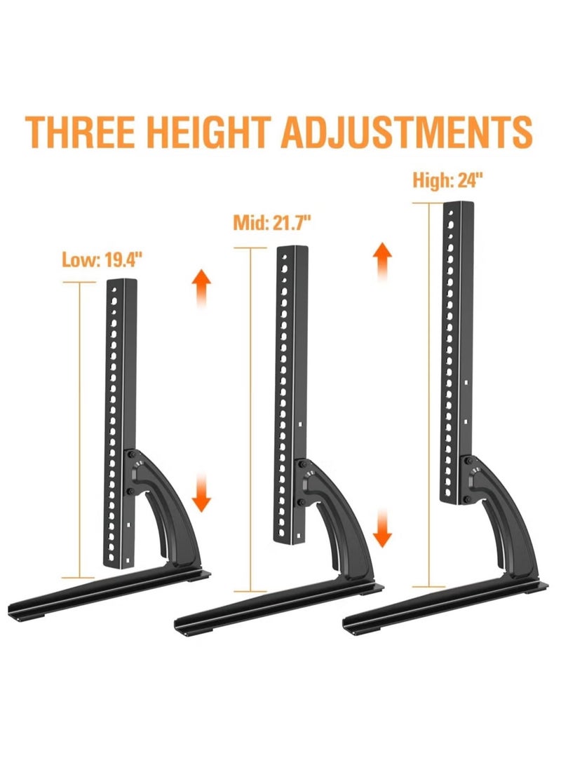 TIGER حامل تلفاز عالمي للطاولة لشاشات 27-55 بوصة – ارتفاع قابل للتعديل، قاعدة متينة لشاشات LCD/LED/Plasma، يتحمل حتى 88 رطل، متوافق مع VESA 800x400mm – تركيب تلفاز آمن وعصري للمنزل والمكتب - Image 4