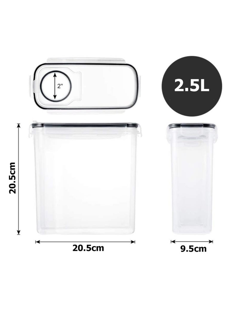 Folanry - 4-Pieces BPA-Free Plastic Storage Containers Set (2.5L/85.4oz) with Airtight Locking Lids-Stackable Dry Food Organizer for Cereal, Coffee, Rice, Flour, Sugar and Snacks - Image 1