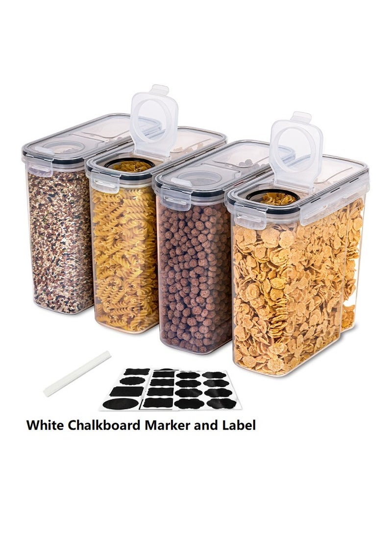 Folanry - 4-Pieces BPA-Free Plastic Storage Containers Set (2.5L/85.4oz) with Airtight Locking Lids-Stackable Dry Food Organizer for Cereal, Coffee, Rice, Flour, Sugar and Snacks - Image 1