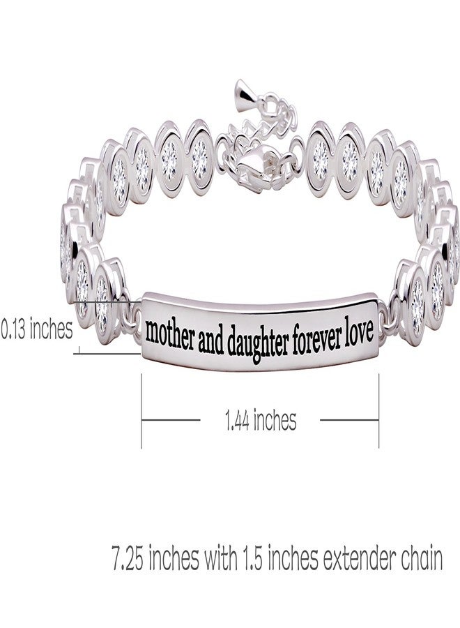 ALOV Jewelry Sterling Silver "mother and daughter forever love" Cubic Zirconia Bracelet - Image 3