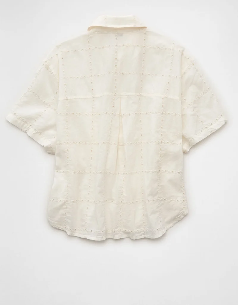 American Eagle  AE Embroidered Cabana Shirt for Women | Best Price UAE