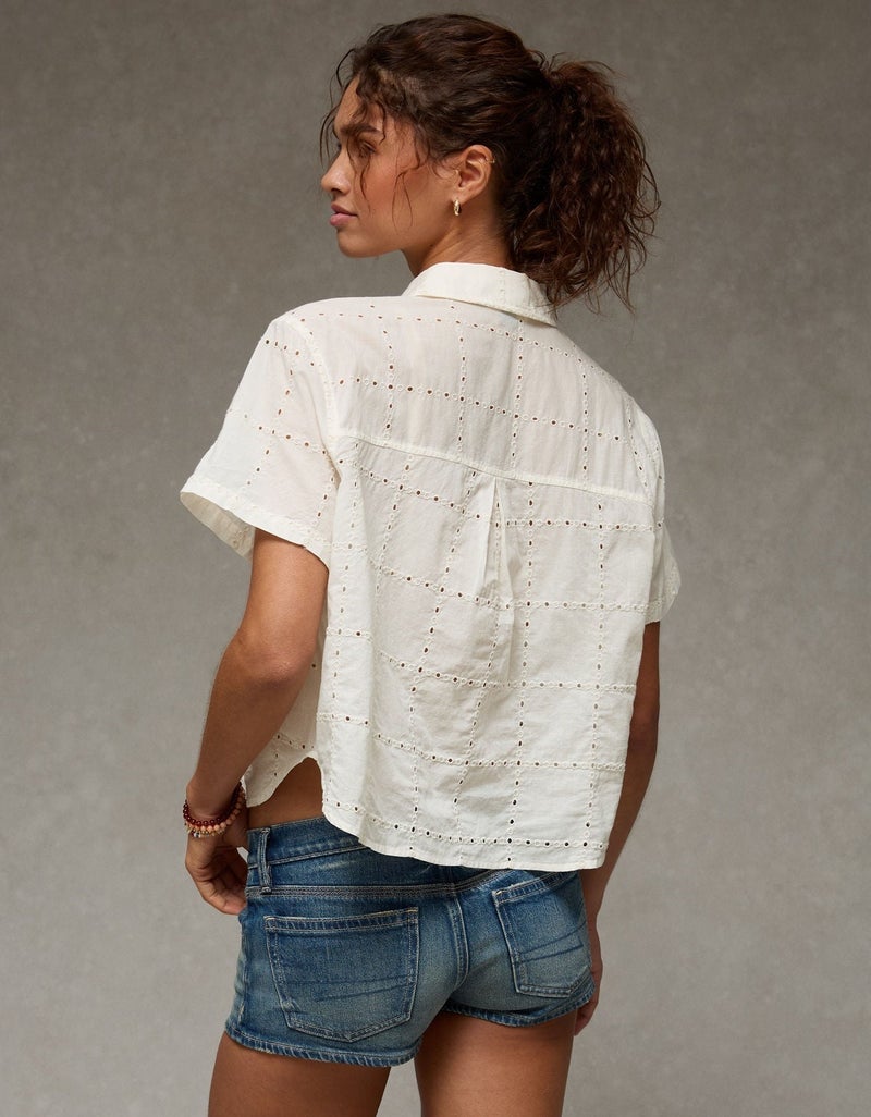 American Eagle AE Embroidered Cabana Shirt - Image 2