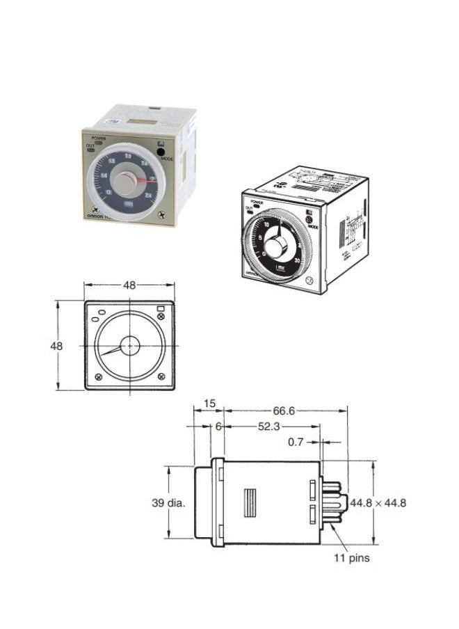 Omron - Solid-state Multi-functional Timers H3CR-A100-240VAC/100-125VDC - Image 1