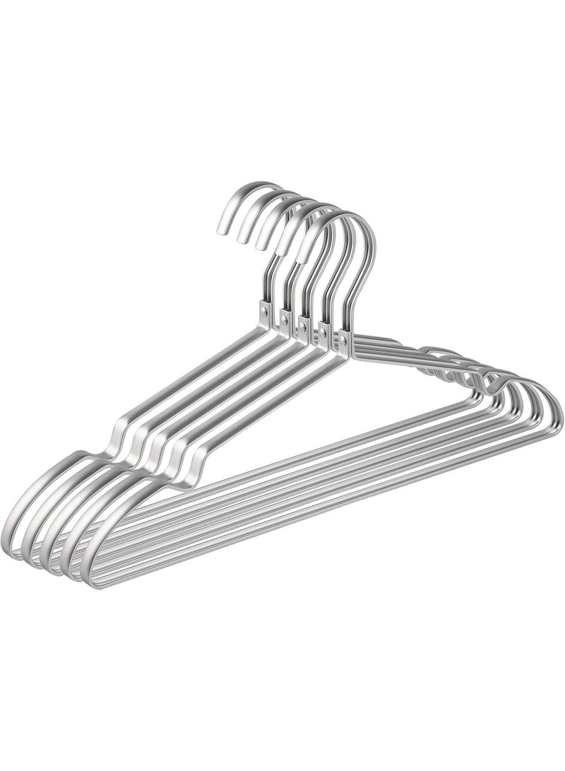 Aluminium Iron Hangers, Matt Silver Metal Hangers with Non-Slip Groove for Suit, T-Shirt, Shirt, Jacket, Dress, Trousers, Robust and - Image 2