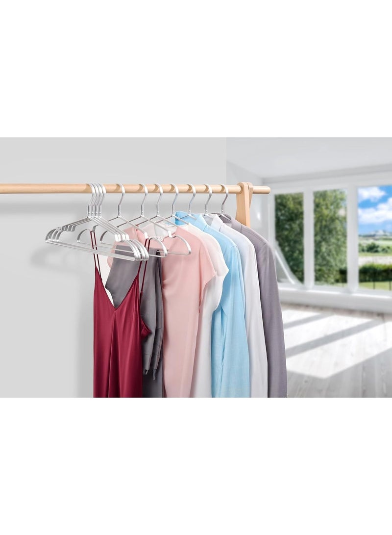 Aluminium Iron Hangers, Matt Silver Metal Hangers with Non-Slip Groove for Suit, T-Shirt, Shirt, Jacket, Dress, Trousers, Robust and - Image 4