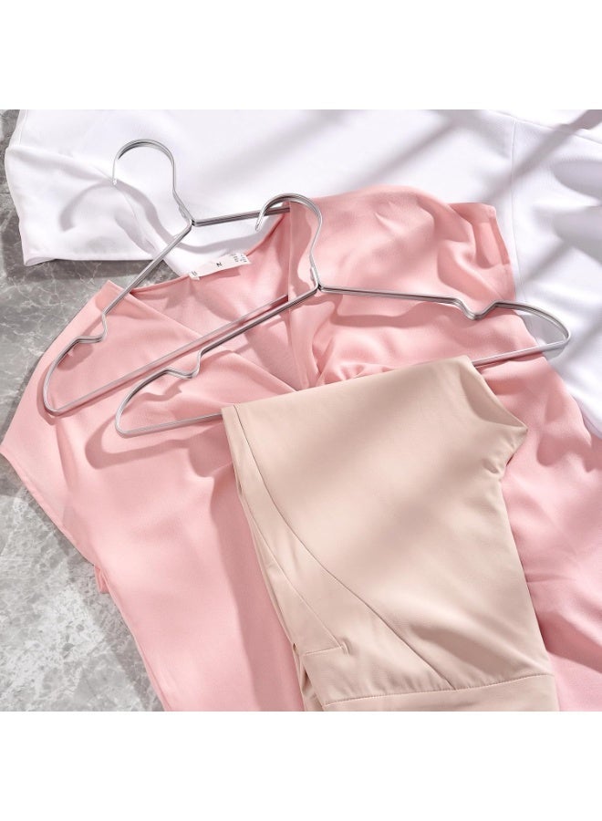 Aluminium Iron Hangers, Matt Silver Metal Hangers with Non-Slip Groove for Suit, T-Shirt, Shirt, Jacket, Dress, Trousers, Robust and - Image 3