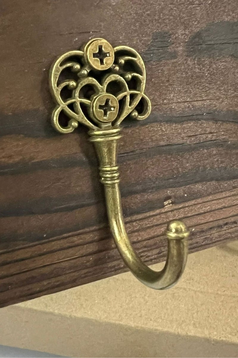 6-Piece Vintage Wall Hooks – Retro Bronze Zinc Alloy Hooks with Screws, 5.7cm / 2.25in Height, Multi-Purpose Coat & Towel Hangers - Image 5