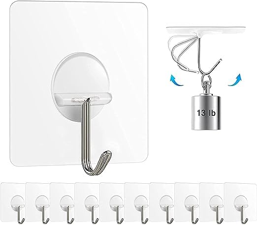JASIFS JASIFS SelfAdhesive PVC Waterproof and Rustproof NonDrilling Wall Mounted Stainless Steel Hanger Wall Hook Ideal for Hanging UtensilsClothes and Photo Frame Pack of 20 - Image 1