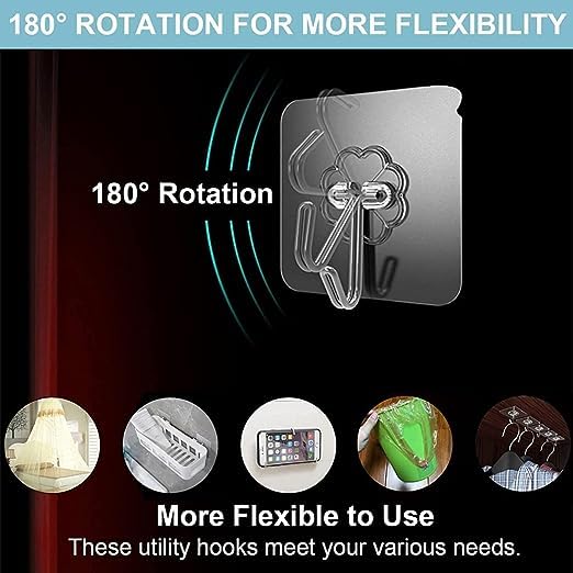 JASIFS JASIFS SelfAdhesive PVC Waterproof and Rustproof NonDrilling Wall Mounted Stainless Steel Hanger Wall Hook Ideal for Hanging UtensilsClothes and Photo Frame Pack of 20 - Image 2