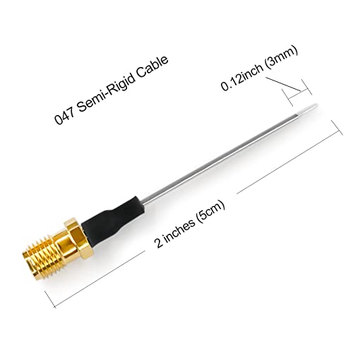UU TOJOIN TOJOIN SMA Female to PCB Solder Coaxial Cable 047 Semi-Rigid Cable 12.5GHZ Semi Steel Cable 2 inches (5cm) 2PCS - Image 4