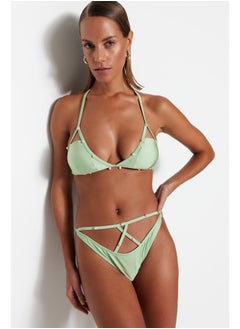 trendyol Green Cut Out/Window High Leg Bikini Bottom TBESS23BA00014  - Image 2