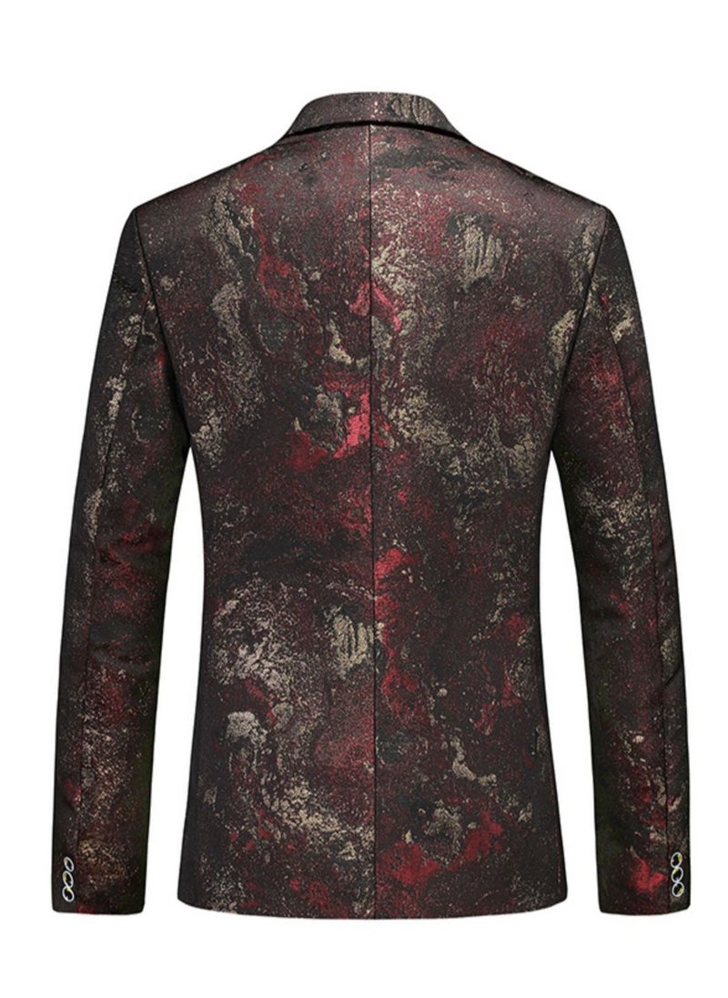 Shougu Trendy Patterned Men's Suit Jacket  - Image 2