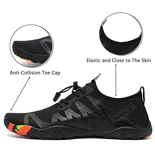 WateLves Men's Black Size 6 Water Shoes, Quick-Dry Aqua Socks for Swimming, Surfing, Yoga & Water Aerobics - Image 5