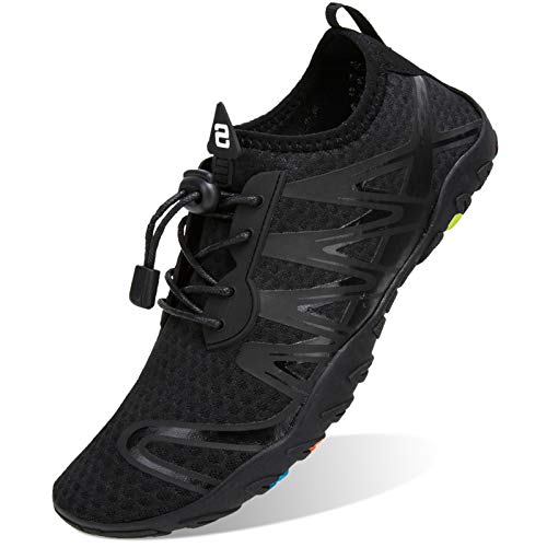 WateLves Men's Black Size 6 Water Shoes, Quick-Dry Aqua Socks for Swimming, Surfing, Yoga & Water Aerobics - Image 1