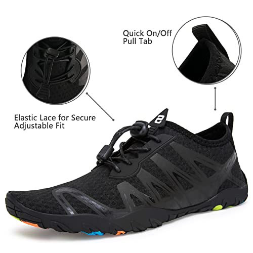 WateLves Men's Black Size 6 Water Shoes, Quick-Dry Aqua Socks for Swimming, Surfing, Yoga & Water Aerobics - Image 3