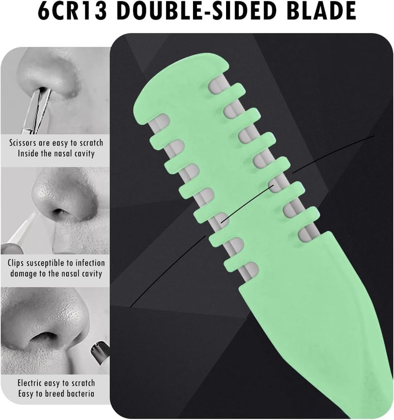 OneNine Nasal Hair Cutter, 8pcs Portable Double Sided Manual Nose Hair Trimmer, 360 Degree Rotating Ear Nose Hair Trimmer Nose Hair Plucker for Men Women - Image 2