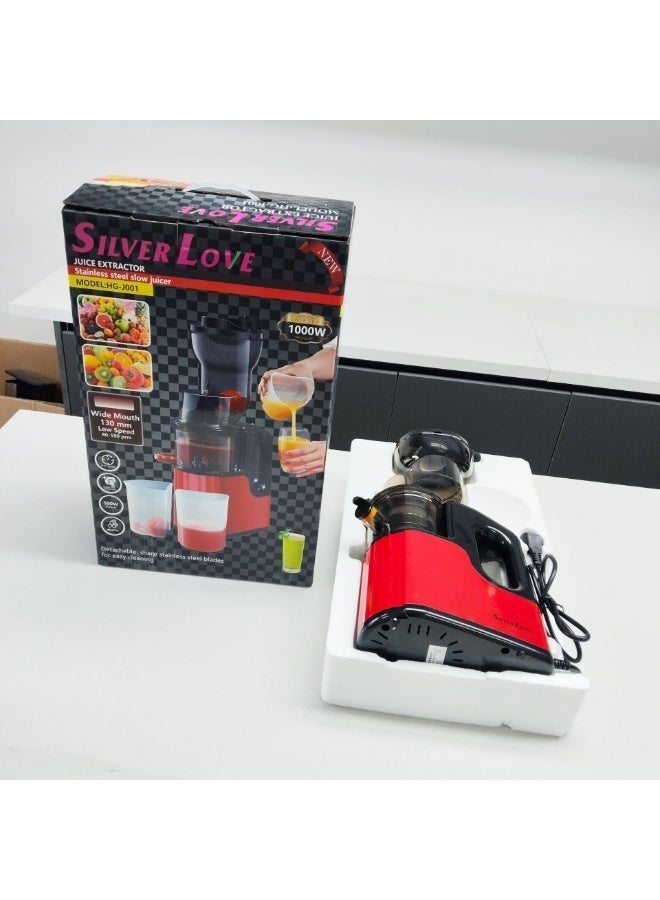 Silver Love Premium Juice Extractor Machine with Wide Mouth Design Slow Speed Technology and High Juice Yield Performance at Home - Image 4