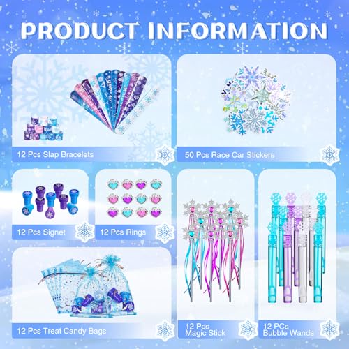 Vanblue 122Pcs Frozen Party FavorsPrincess Frozen Birthday Party decorations Winter Snowflake Party Supplies for Girl Kids Goodie Bag Stuffers Pinata Filler Classroom Rewards - Image 5