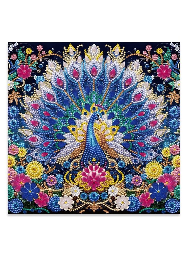 JATOK 5D Special Shape Diamond Painting Art, Diamond Painting Kits for Adults Beginners, Crystal Rhinestones for Home Wall Decoration Gift, Peacock 12x12 in - Image 1