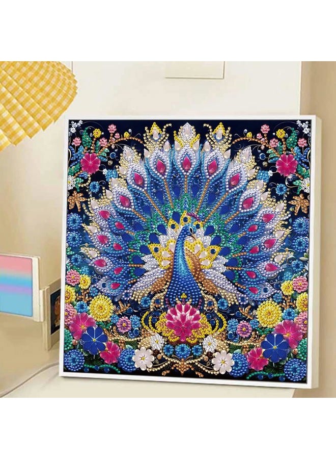 JATOK 5D Special Shape Diamond Painting Art, Diamond Painting Kits for Adults Beginners, Crystal Rhinestones for Home Wall Decoration Gift, Peacock 12x12 in - Image 5
