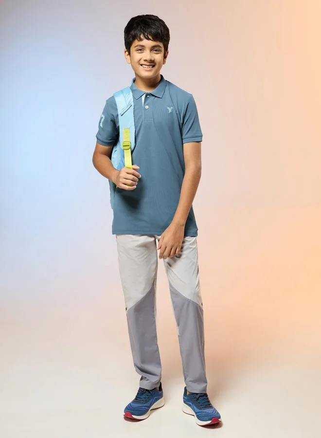 Technosport Boys Solid Slim Fit Sports Polo T-shirt