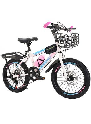 Mountain Bike 18 Inch, 7 Speed Dual Disc Brake Bicycle with Passengers Rear Seat Adjustable Seat and Basket, Kids Road Bike for 6-18 Years Boys and Girls - pzsku/ZB3CB08BE4C2CA8E04D0CZ/45/_/1739501280/df876efc-6285-4084-ba3c-66781e19606c