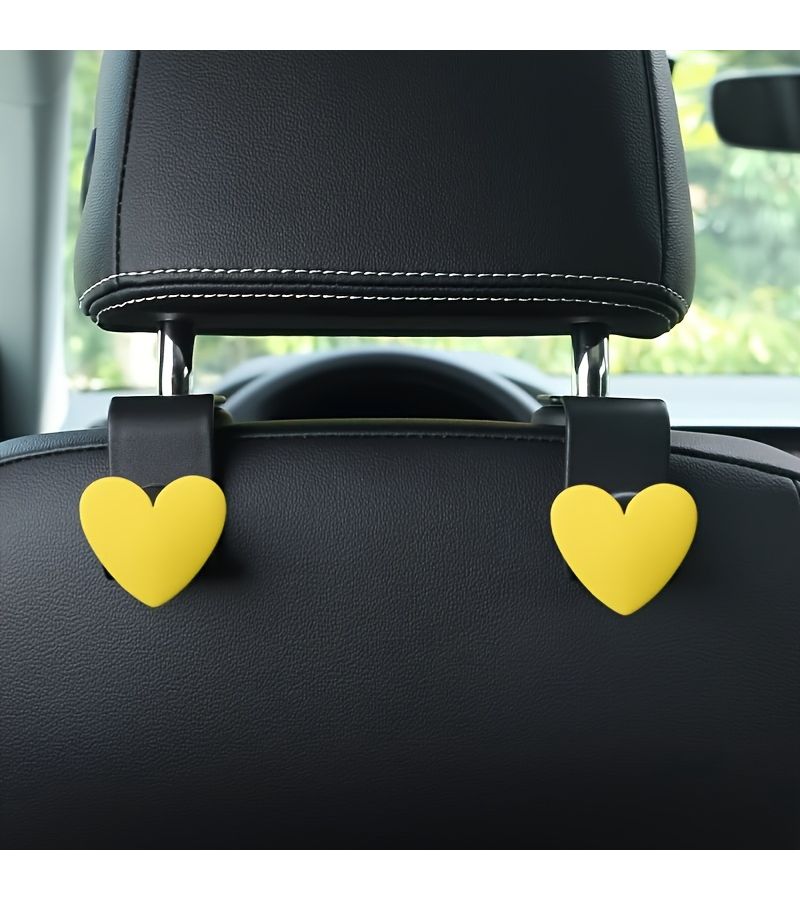 Pink Heart Shaped Car Seat Back Hook Creative Hidden Storage Universal Accessory - Image 5