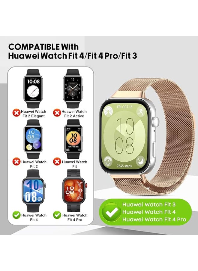 Strap Compatible with Huawei Watch Fit 3\4\4pro , Adjustable Stainless Steel Magnetic Metal Watch Strap for Huawei Watch Fit 3\4\4pro - Image 5
