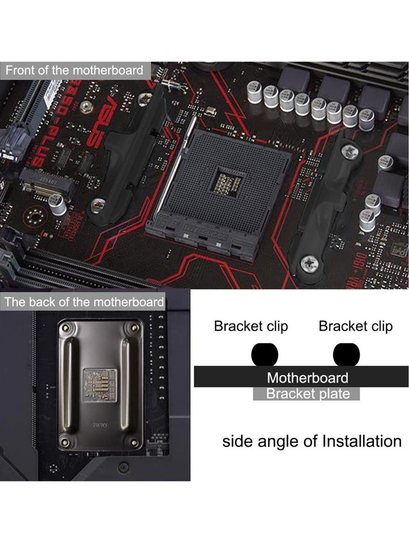 2 PCS AM4 Durable CPU Heatsink Bracket, Hook-Type Air-Cooled or Partially Water-Cooled Radiators, Suitable for AM4 (Black) - Image 4