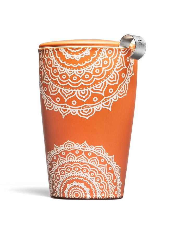 Tea Forte Tea Forte Chakra Double-Walled Ceramic Kati Cup with Removable Stainless Steel Infuser Basket and Lid, Steeps 12 oz Loose Leaf Tea, Lid and Cup Dishwasher & Microwave Safe  - Image 1