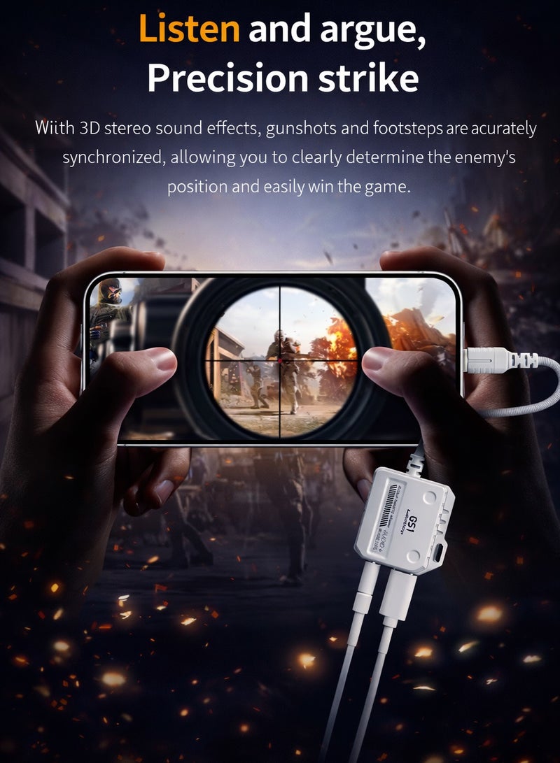 Plextone GS1 Type-C 2-in-1 Adapter – 3.5mm Headphone Jack with Type-C 60W Fast Charging, Lightweight Plug-and-Play Design, HD Clear Voice with Extra Bass, Zero Delay, Mic Supported, MFI-Certified Chipset, Perfect for iPhone, Redmagic, Samsung, iPad, and Tablets ( 3.5mm+ type C) - Image 3