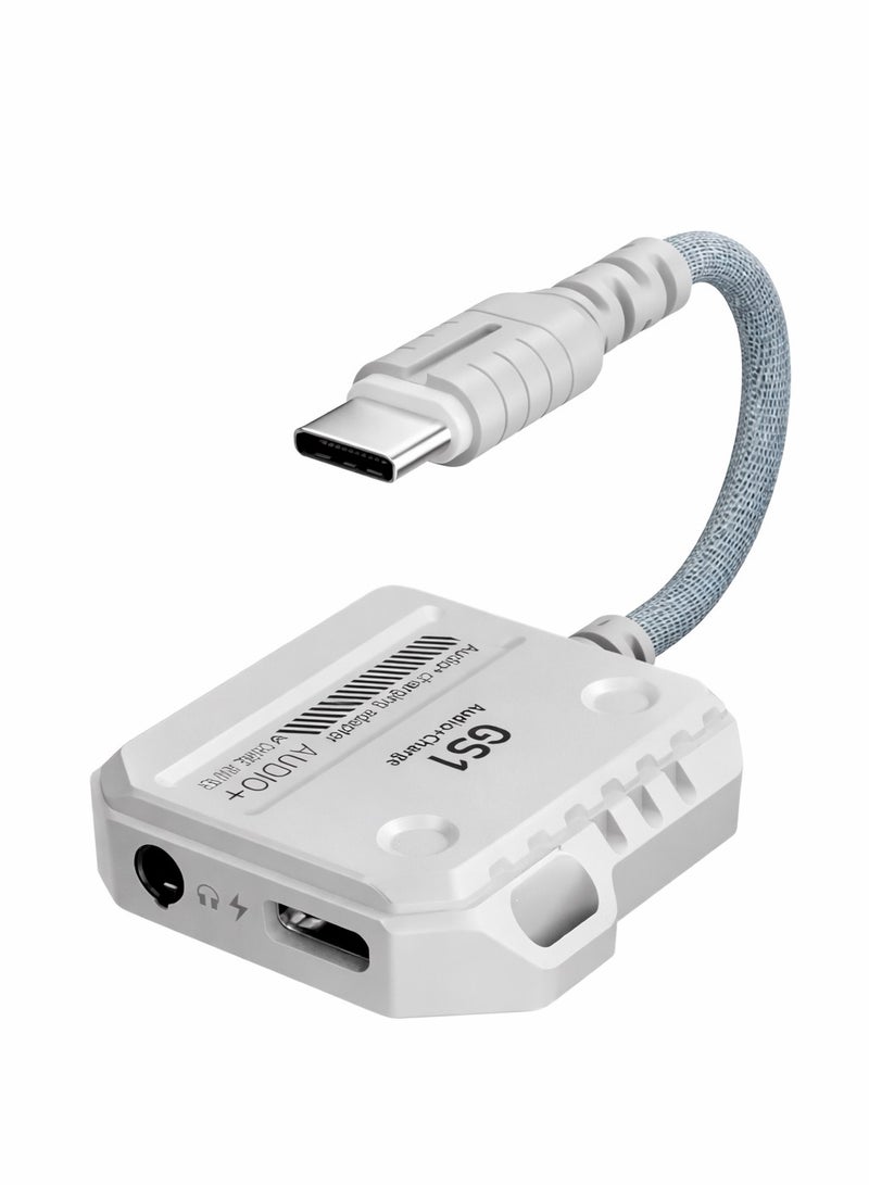 Plextone GS1 Type-C 2-in-1 Adapter – 3.5mm Headphone Jack with Type-C 60W Fast Charging, Lightweight Plug-and-Play Design, HD Clear Voice with Extra Bass, Zero Delay, Mic Supported, MFI-Certified Chipset, Perfect for iPhone, Redmagic, Samsung, iPad, and Tablets ( 3.5mm+ type C) - Image 1