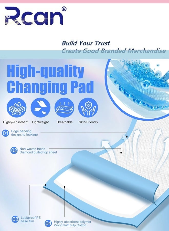 Rcan S/M/L/XL Four Sizes Baby Changing Pads, Disposable Diaper Changing Pads, 5-Layer Protection Hospital Pad, Incontinence Underpads, Ventilation Waterproof Leak Proof Rapid Drying Thicken And High Absorption Seamless Changing Pad For Infants Kids Adults Elderly - Image 2