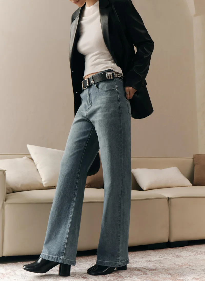 Lichi Straight light-wash denim jeans