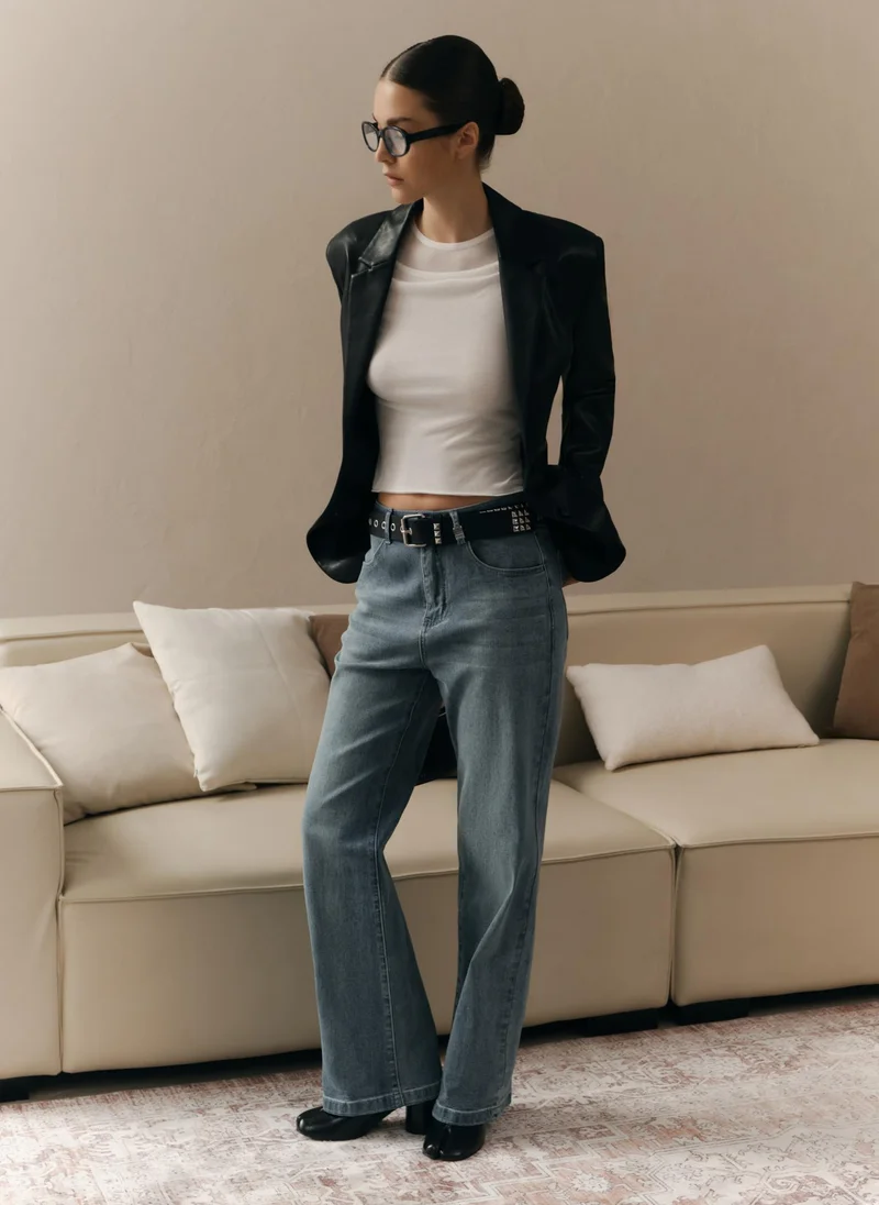 Lichi Straight light-wash denim jeans